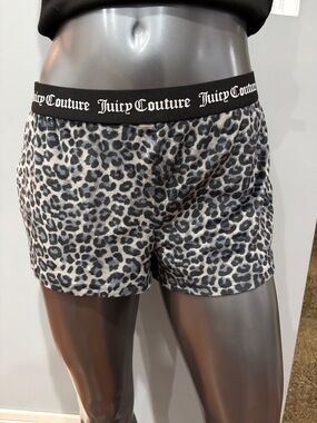 NWOT JUICY COUTURE Leopard Print Lounge Shorts - Black/Gray